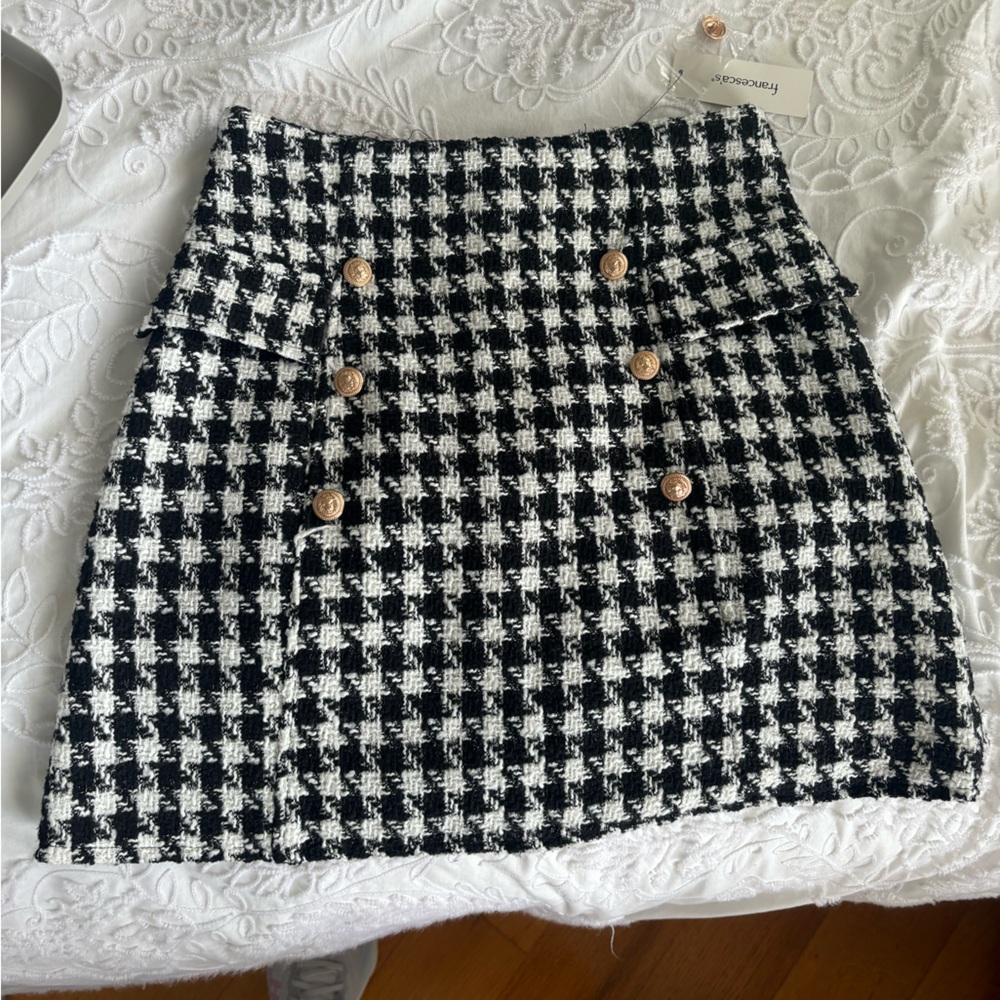 Francesca's Collections Black and White Mini Skirt